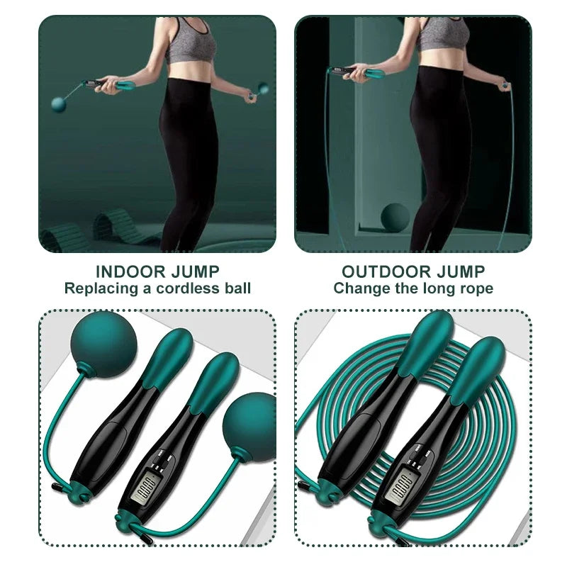 Intelligent Cordless Jump Rope Negative Weight Ball Steel Wire Counting Jump Rope Adult Models Rope Training Sports Equipment